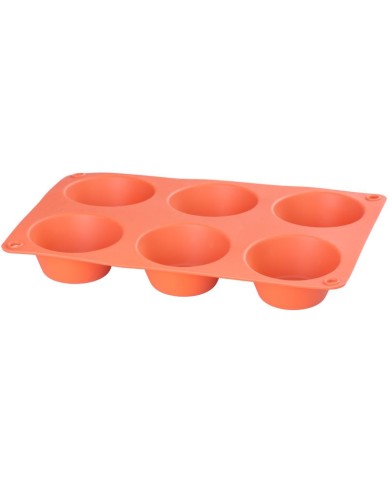 Forma MagicHome, na pečenie, na 6 muffinov, silikón, červená, 23,7x16x3 cm