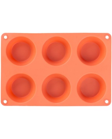 Forma MagicHome, na pečenie, na 6 muffinov, silikón, červená, 23,7x16x3 cm