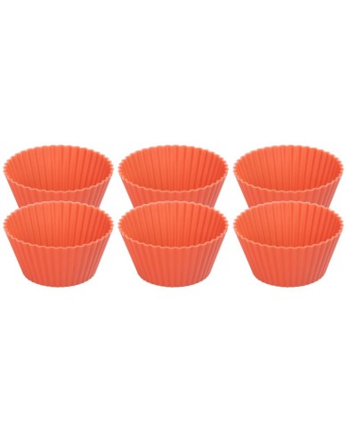 Forma MagicHome, na pečenie, na cupcake, silikón, červená, set 6 ks, 6,5x6,5x3 cm