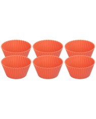 Forma MagicHome, na pečenie, na cupcake, silikón, červená, set 6 ks, 6,5x6,5x3 cm