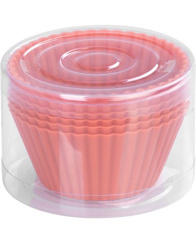 Forma MagicHome, na pečenie, na cupcake, silikón, červená, set 6 ks, 6,5x6,5x3 cm