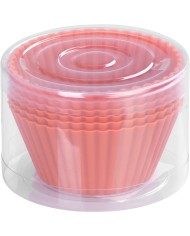Forma MagicHome, na pečenie, na cupcake, silikón, červená, set 6 ks, 6,5x6,5x3 cm