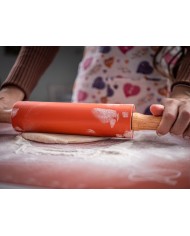 Valček MagicHome, na cesto, silikón, s drevenými rúčkami, 37,5 cm