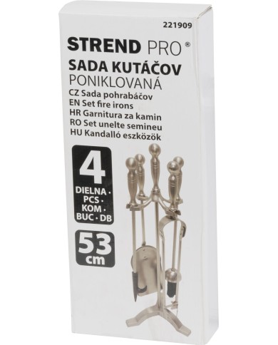 Sada kutáč Homefire FT53S, ku krbu, 4 dielna, poniklovaná, 53 cm, krbové náradie