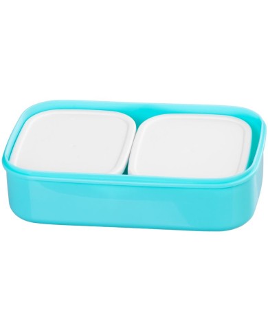 Obedár MagicHome, hranatý, 2 dielny, s vidličkou/lyžicou, 2x 1000 ml, 20,8x13,5x12,4 cm