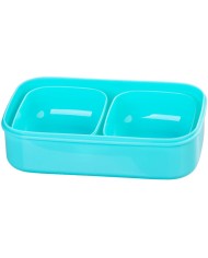 Obedár MagicHome, hranatý, 2 dielny, s vidličkou/lyžicou, 2x 1000 ml, 20,8x13,5x12,4 cm