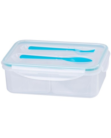 Obedár MagicHome, hranatý, s vidličkou a lyžicou, 2 priehradky, 1500 ml, 22x15,2x7,6 cm