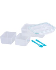 Obedár MagicHome, hranatý, s vidličkou a lyžicou, 2 priehradky, 1500 ml, 22x15,2x7,6 cm