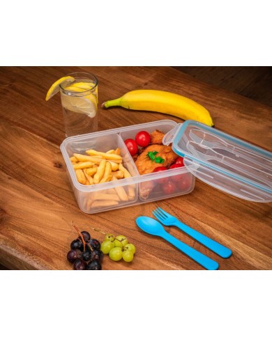 Obedár MagicHome, hranatý, s vidličkou a lyžicou, 2 priehradky, 1500 ml, 22x15,2x7,6 cm