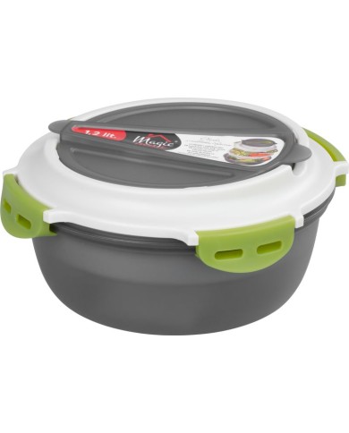 Obedár MagicHome, okrúhly, s vidličkou/lyžicou, 1200 ml, 21,1x9,7 cm