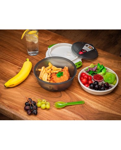 Obedár MagicHome, okrúhly, s vidličkou/lyžicou, 1200 ml, 21,1x9,7 cm