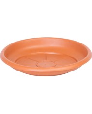 Podložka pod kvetináč ICS ERICA okrúhla, farba terakota, plast, 14 cm