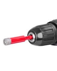 Sada vyrezávačov Strend Pro Premium, 6-8-10-12 mm, HEX, 6 mm vrták do skla diamant, korunky, professional