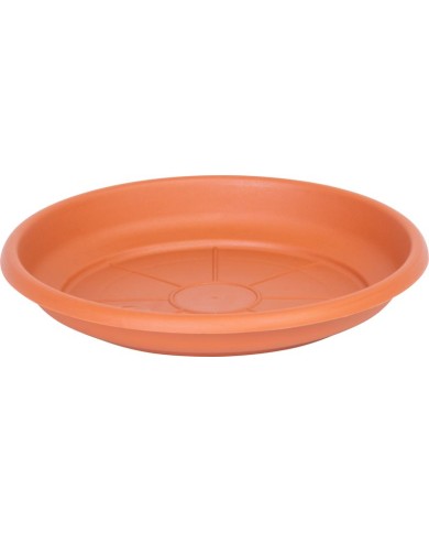 Podložka pod kvetináč ICS ERICA okrúhla, farba terakota, plast, 16 cm