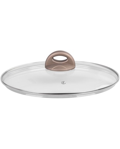 Pokrievka MagicHome Coffee Brown Line, sklenená, 28 cm