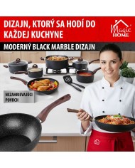 Panvica Wok MagicHome Black Marble Line, 28 cm