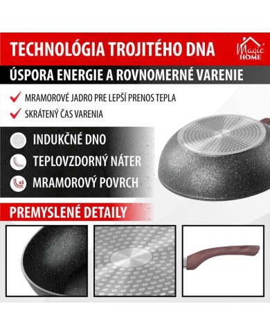 Panvica Wok MagicHome Black Marble Line, 28 cm