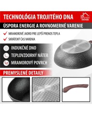 Panvica Wok MagicHome Black Marble Line, 28 cm