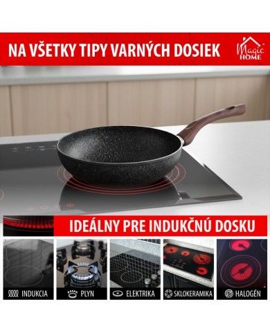 Panvica Wok MagicHome Black Marble Line, 28 cm