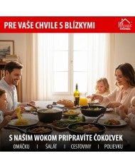 Panvica Wok MagicHome Black Marble Line, 28 cm