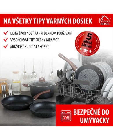 Panvica MagicHome Black Marble Line, 26 cm