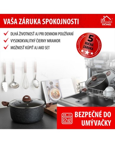 Hrniec MagicHome Black Marble Line, 28 cm, 5900 ml, s pokrievkou