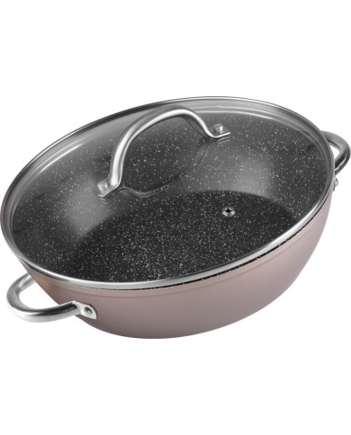 Hrniec MagicHome Coffee Brown Line, plytký, 26 cm, 2800 ml, s pokrievkou, pekáč do rúry