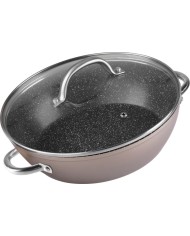 Hrniec MagicHome Coffee Brown Line, plytký, 26 cm, 2800 ml, s pokrievkou, pekáč do rúry