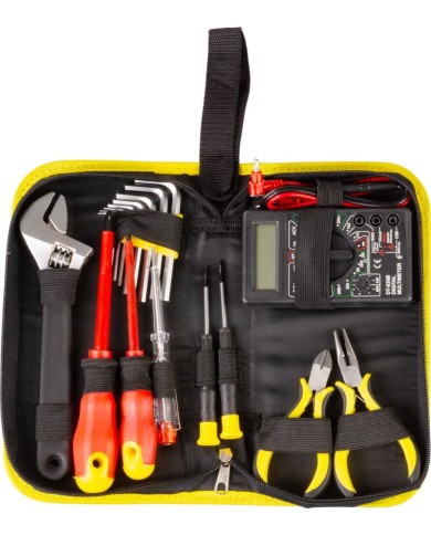 Sada náradia Strend Pro CMT-05.0215 • 15 dielna, elektrikárska + multimeter, v brašni