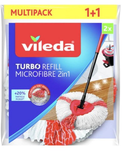 Hlavica na mop Vileda TURBO 2v1, 1+1 zadarmo, náhradná handra