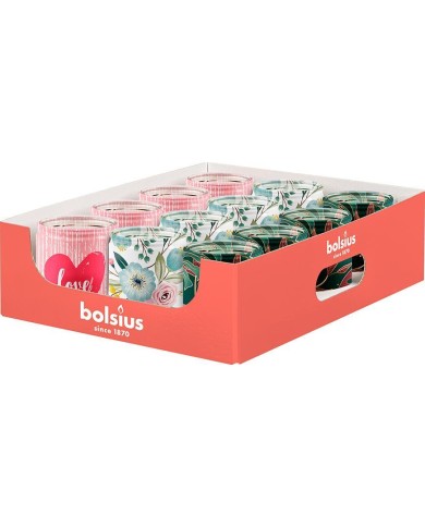 Sviečka Bolsius Star.glas Love, 82/68 mm, v skle