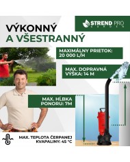 Čerpadlo Strend Pro Garden QDX5, 900W, kalové, 20000 l/h, kábel 10 m, s nožom, do septiku