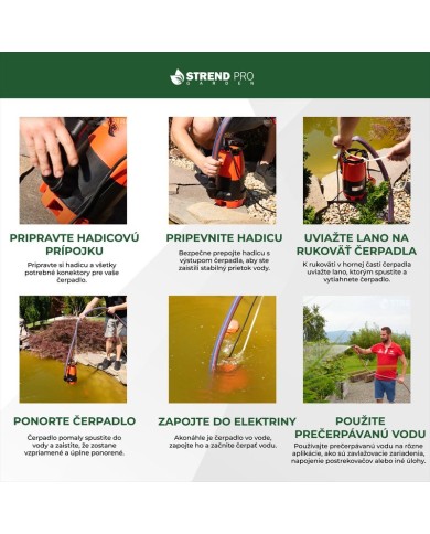 Čerpadlo Strend Pro Garden QDX5, 900W, kalové, 20000 l/h, kábel 10 m, s nožom, do septiku