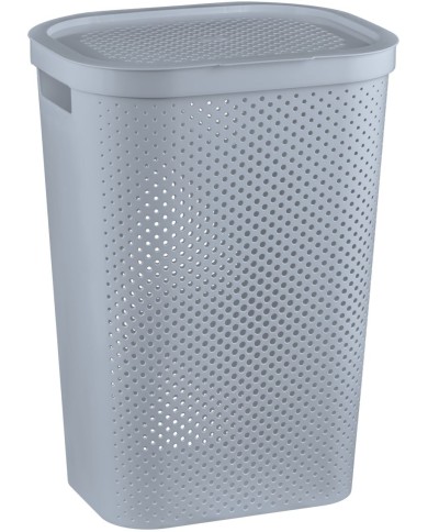 Kôš Curver® INFINITY DOTS 60 lit., sivý, s vekom, na bielizeň, prádlo, 35x44x60 cm, na bielizeň, prádlo