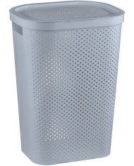 Kôš Curver® INFINITY DOTS 60 lit., sivý, s vekom, na bielizeň, prádlo, 35x44x60 cm, na bielizeň, prádlo