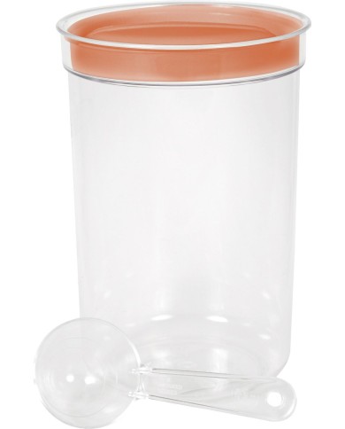 Dóza Curver® DRY FOOD, 1700 ml, s odmerkou, mix farieb mint/sivá/broskyňová, 130x190 mm