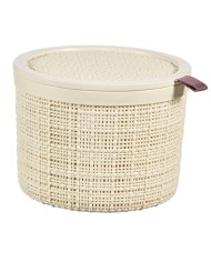 Košík s vekom Curver® JUTE ROUND, 2 lit., béžový, s vekom, 17x13 cm