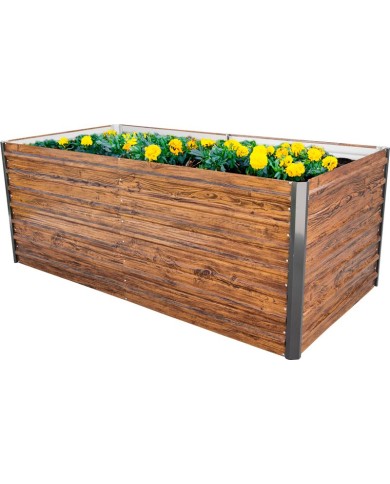 Záhon Strend Pro Garden, 200x100x77cm, 3D dizajn drevo, kov, vyvýšený