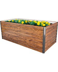 Záhon Strend Pro Garden, 200x100x77cm, 3D dizajn drevo, kov, vyvýšený