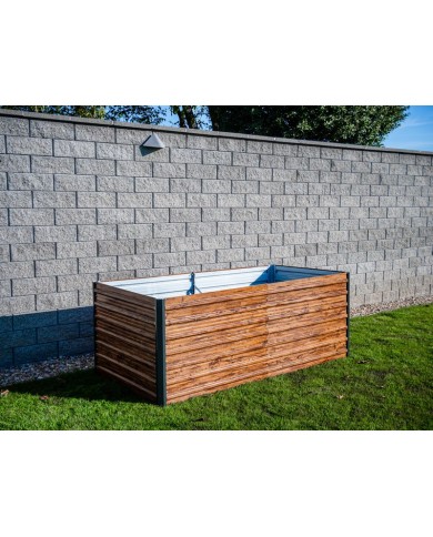 Záhon Strend Pro Garden, 200x100x77cm, 3D dizajn drevo, kov, vyvýšený