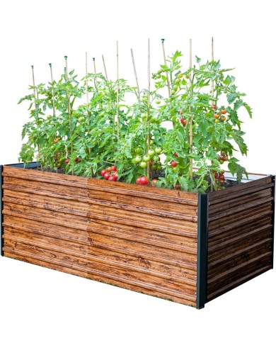 Záhon Strend Pro Garden, 200x100x77cm, 3D dizajn drevo, kov, vyvýšený