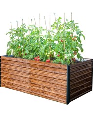 Záhon Strend Pro Garden, 200x100x77cm, 3D dizajn drevo, kov, vyvýšený