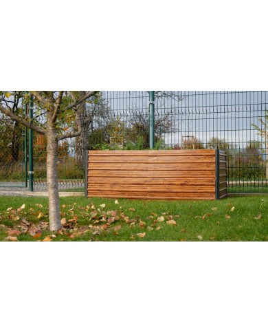 Záhon Strend Pro Garden, 200x100x77cm, 3D dizajn drevo, kov, vyvýšený