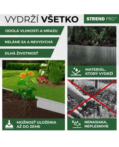 Lem Strend Pro Garden, 150 mm, L-6 m, trávnikový, kovový