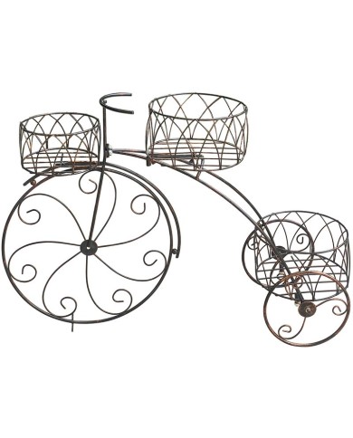 Dekorácia Strend Pro, stojan na 3 kvetináče, bicykel