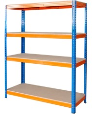 Regál Racks RAT60 HD, kovový, 4 police, 1800x1800x600 mm, max. 600 kg/polica
