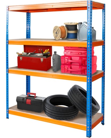 Regál Racks RAT60 HD, kovový, 4 police, 1800x1800x600 mm, max. 600 kg/polica