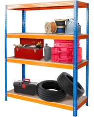 Regál Racks RAT60 HD, kovový, 4 police, 1800x1800x600 mm, max. 600 kg/polica