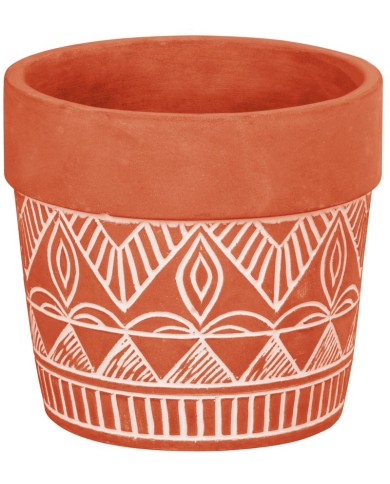 Dekorácia MagicHome, Kvetináč s mozaikou, terakota, cement, 13,8x13,8x12,5 cm