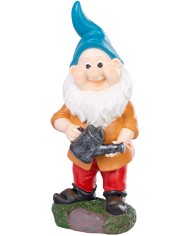 Dekorácia MagicHome, Trpaslík s konvičkou, polyresin, 12,5x12x30 cm